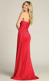 Side-Sash Strapless Long Prom Dress: Chicas C327