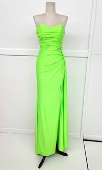 Side-Sash Strapless Long Prom Dress: Chicas C327