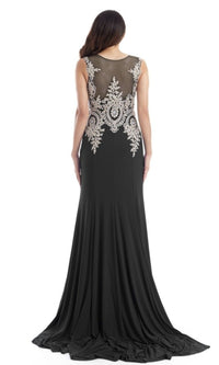 Gold-Embroidered Long Prom Dress: Chicas C4233