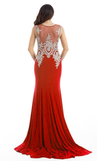 Gold-Embroidered Long Prom Dress: Chicas C4233