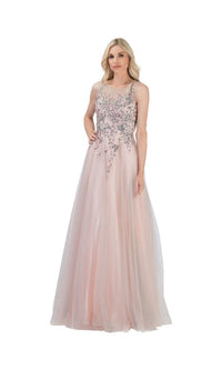 Blush Pink Long Prom Ball Gown: Chicas C7545