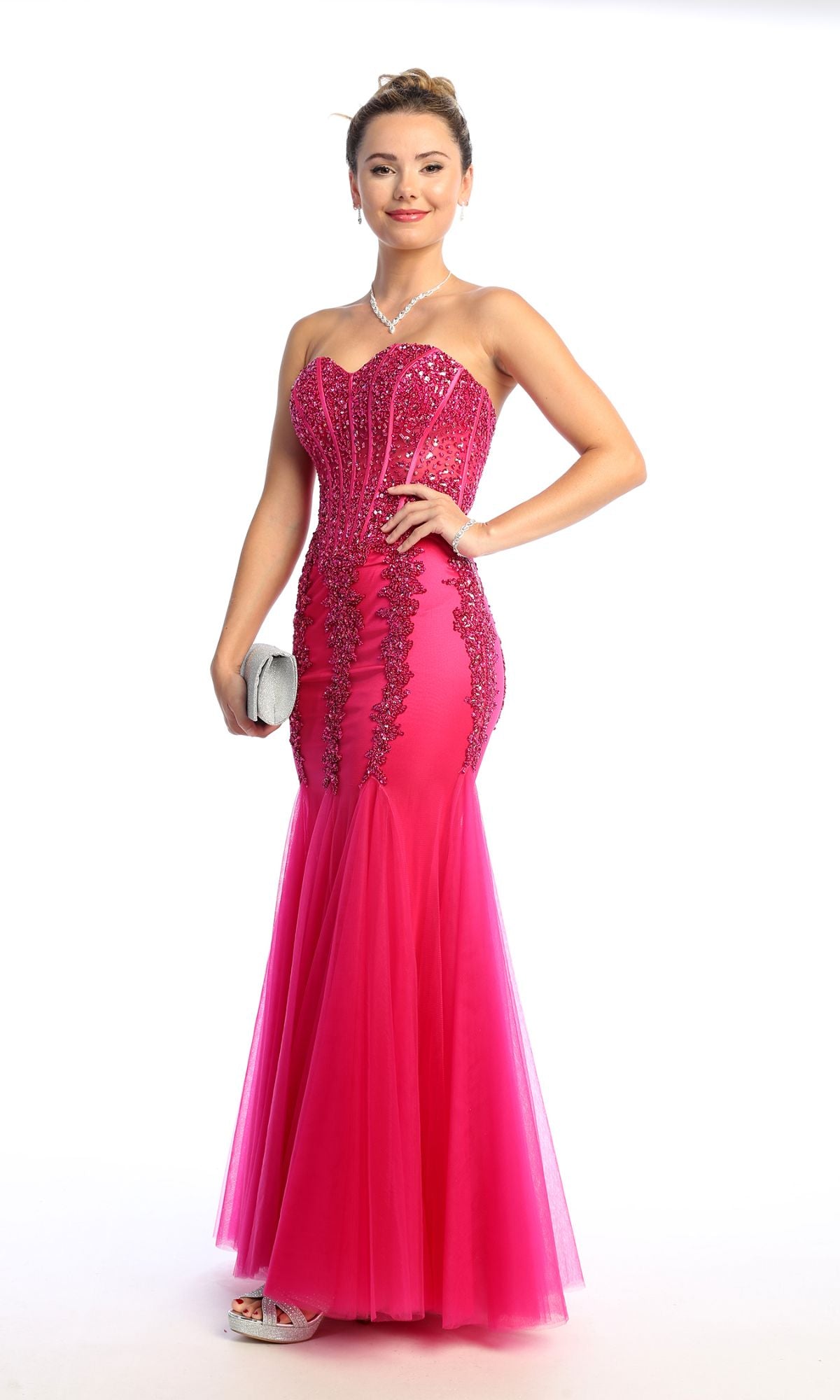 Strapless Long Mermaid Prom Dress: Chicas C820