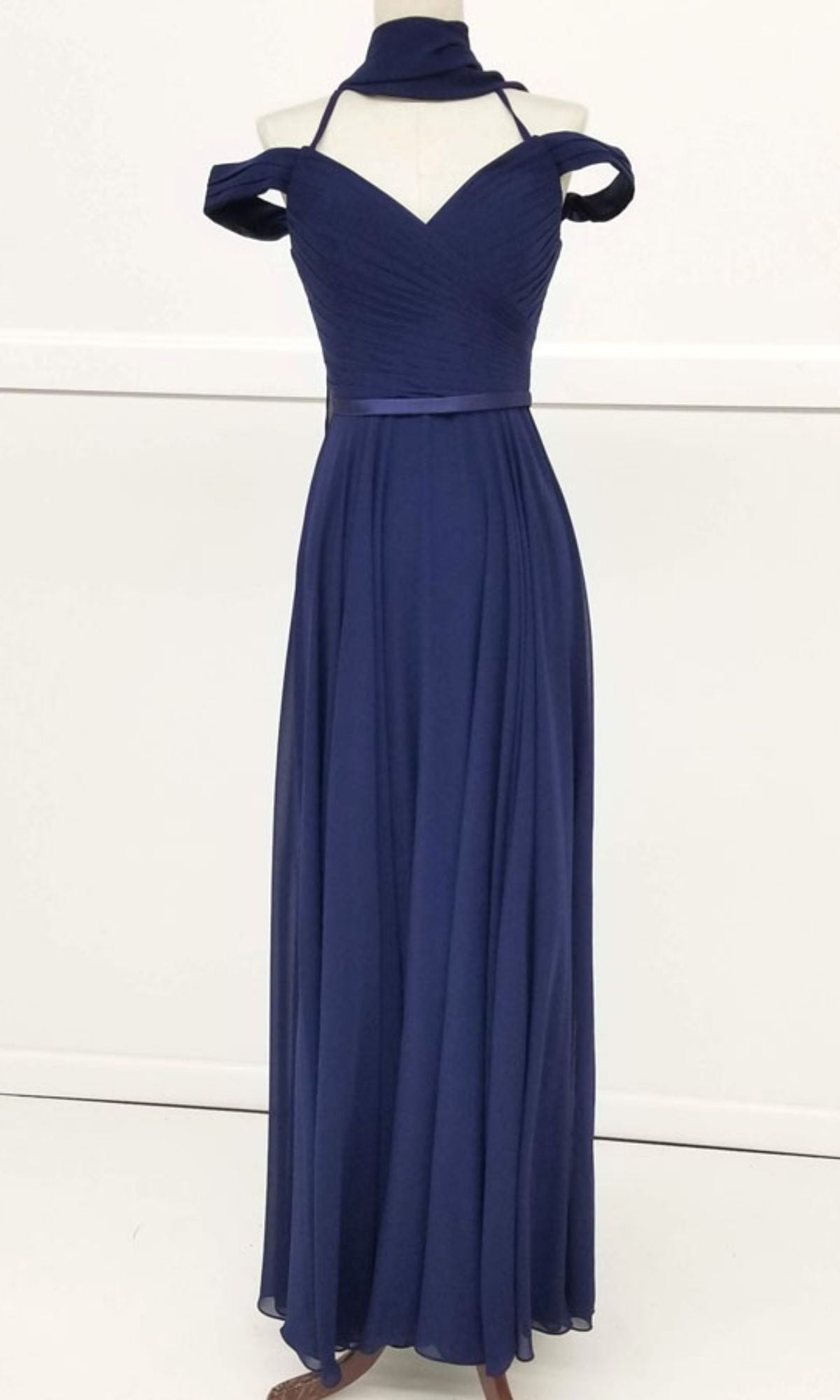 Long A-Line Off-Shoulder Prom Dress: Chicas C8997