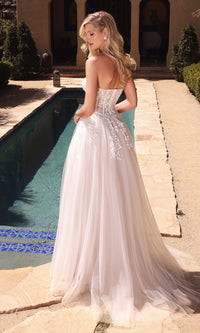 Strapless White Wedding Ball Gown CB065W