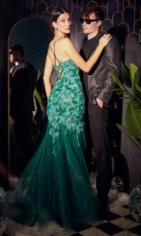 Butterfly Emerald Green Mermaid Prom Dress CB112