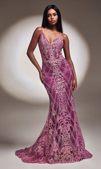 Amethyst Long Sequin Mermaid Prom Dress CC2168