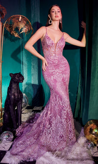 Sequin-Lace Long Mermaid Prom Dress CC2189