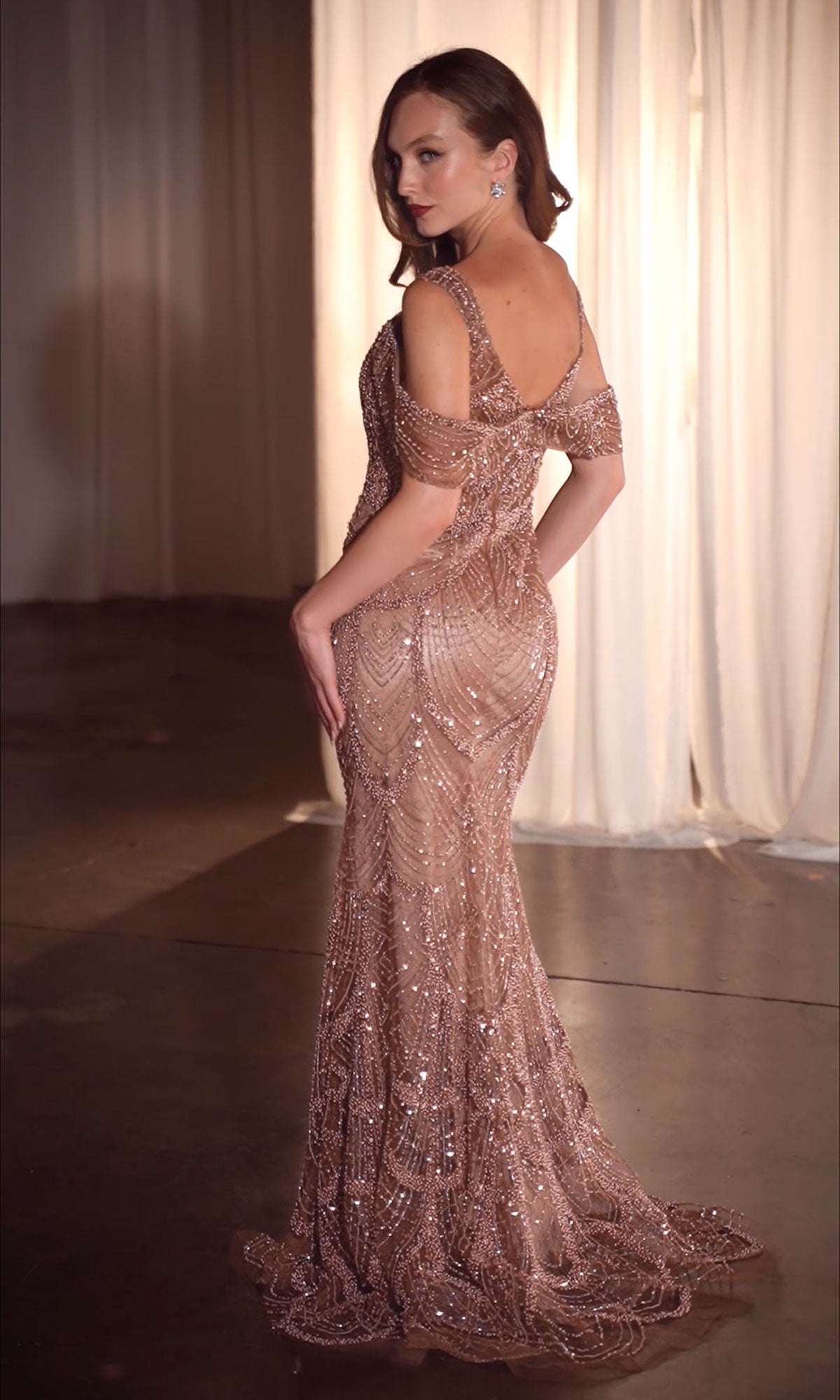 Long Beaded Sienna Prom Dress: Ladivine CC4020