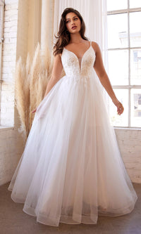 Off-White Long A-Line Wedding Dress CD0154W