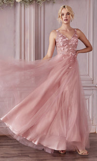 Sleeveless V-Neck A-Line Prom Dress CD0181