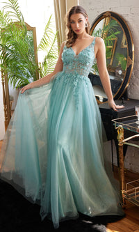 Sleeveless V-Neck A-Line Prom Dress CD0181