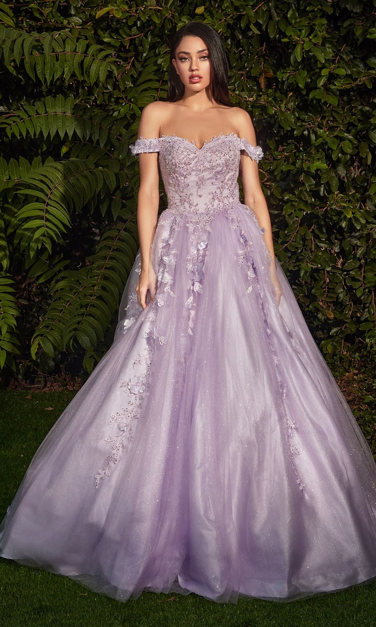 Off-Shoulder Long Sweetheart Prom Ball Gown CD0185