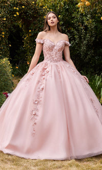 Off-Shoulder Long Sweetheart Prom Ball Gown CD0185