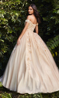 Off-Shoulder Long Sweetheart Prom Ball Gown CD0185