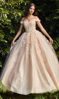 Off-Shoulder Long Sweetheart Prom Ball Gown CD0185