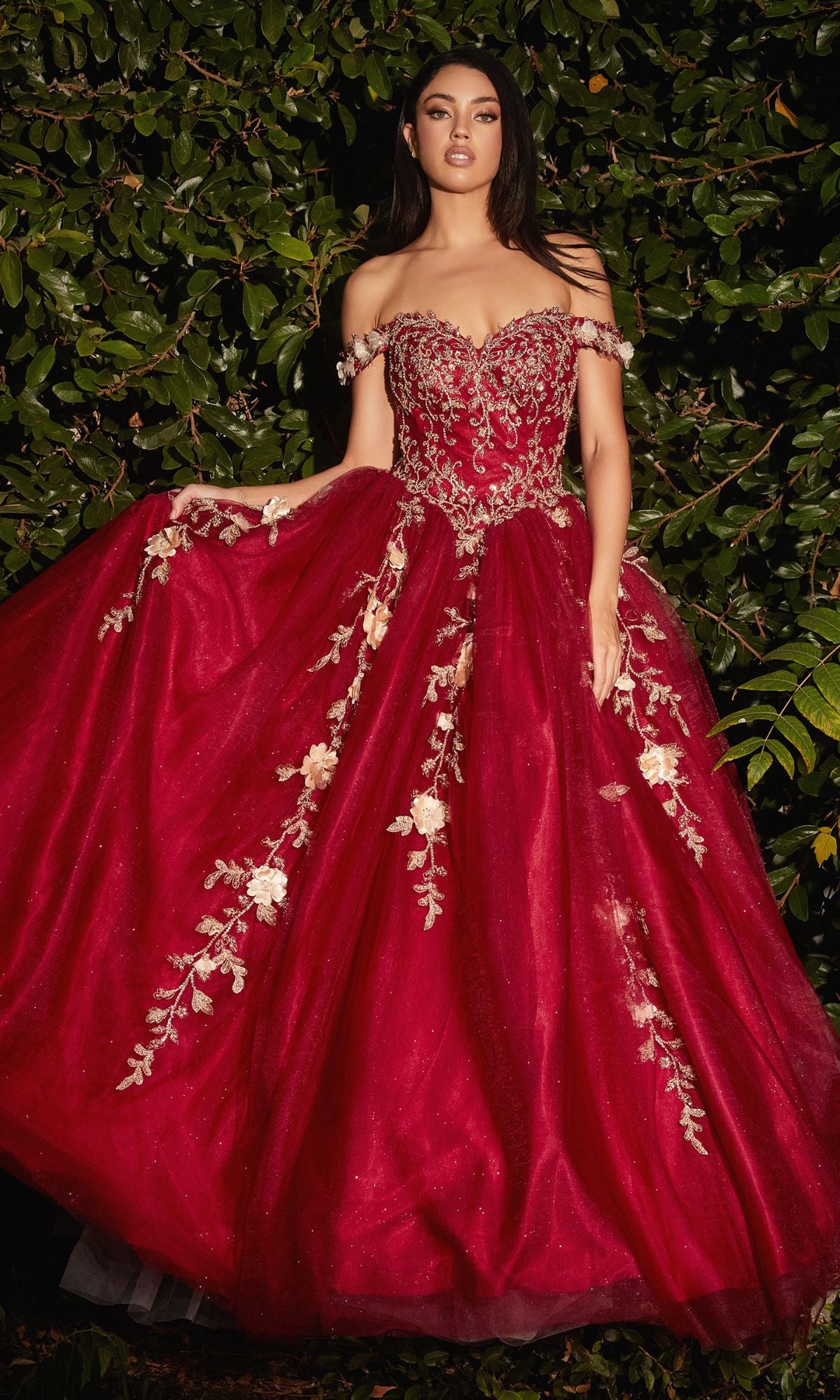 Off-Shoulder Long Sweetheart Prom Ball Gown CD0185