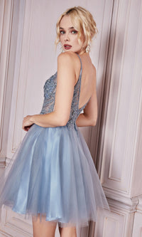 Lace-Bodice Short A-Line Homecoming Dress CD0190