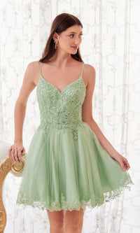 Short Homecoming Dress  CD0213 with Embroidery