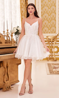 Short Homecoming Dress  CD0213 with Embroidery