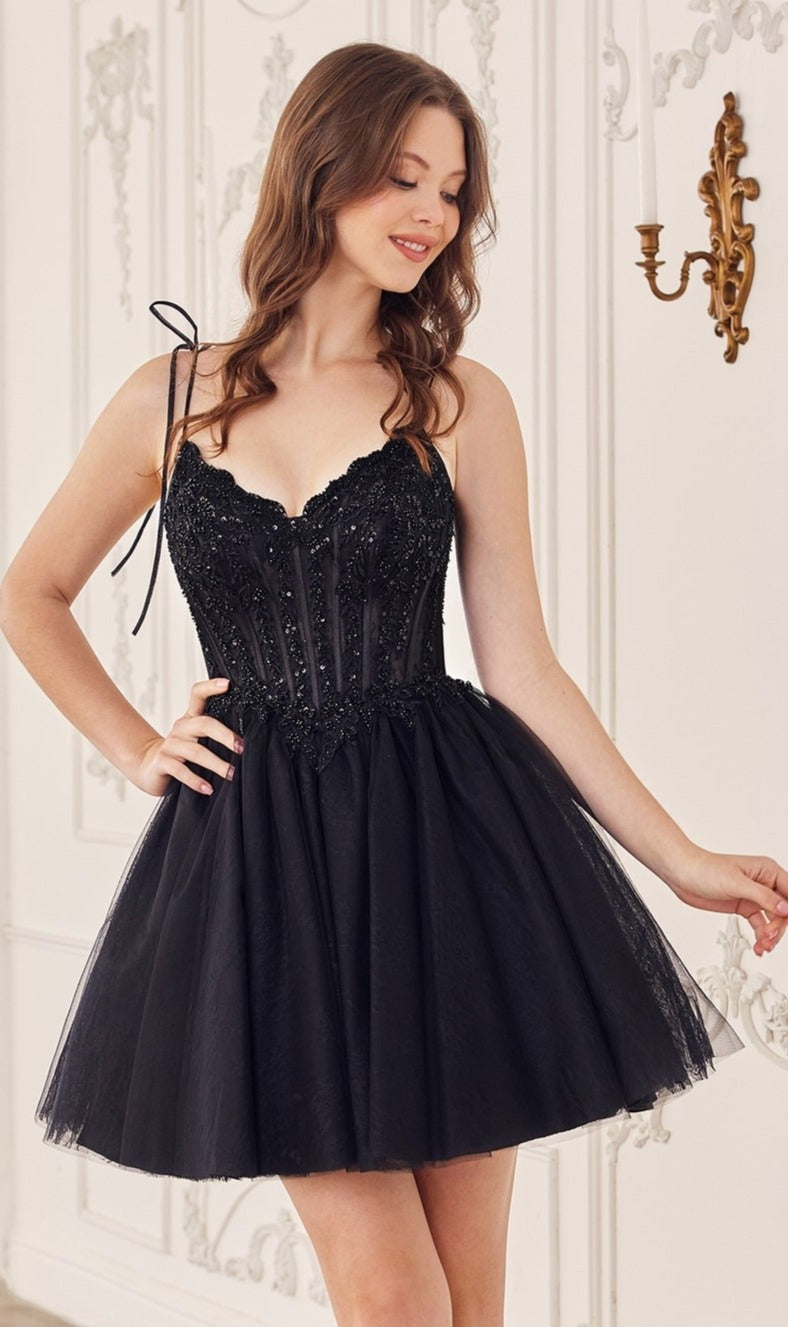 Ladivine Embroidered Lace Homecoming Dress CD0236