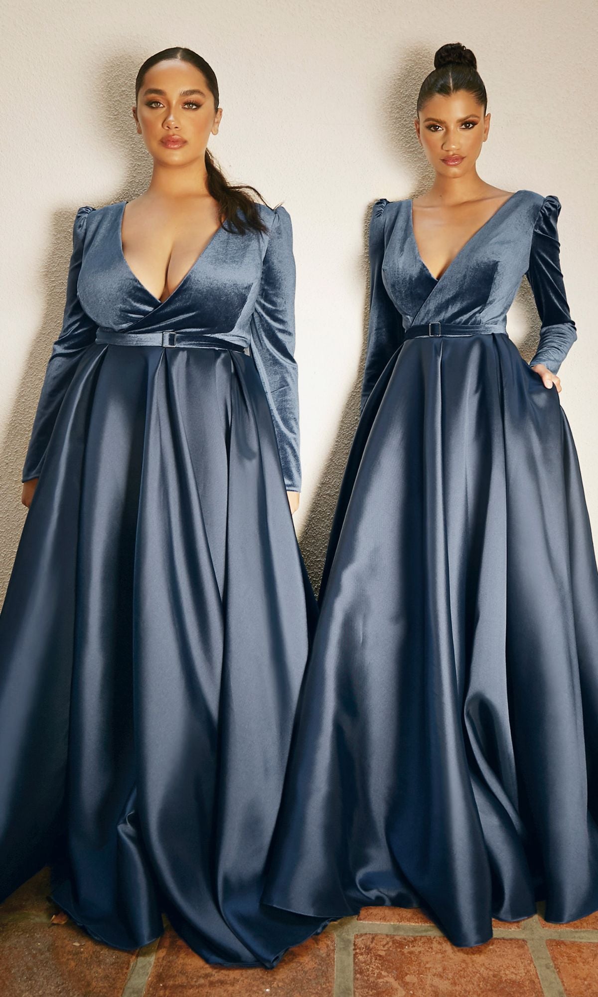 Long Sleeve Long A-Line Formal Dress: