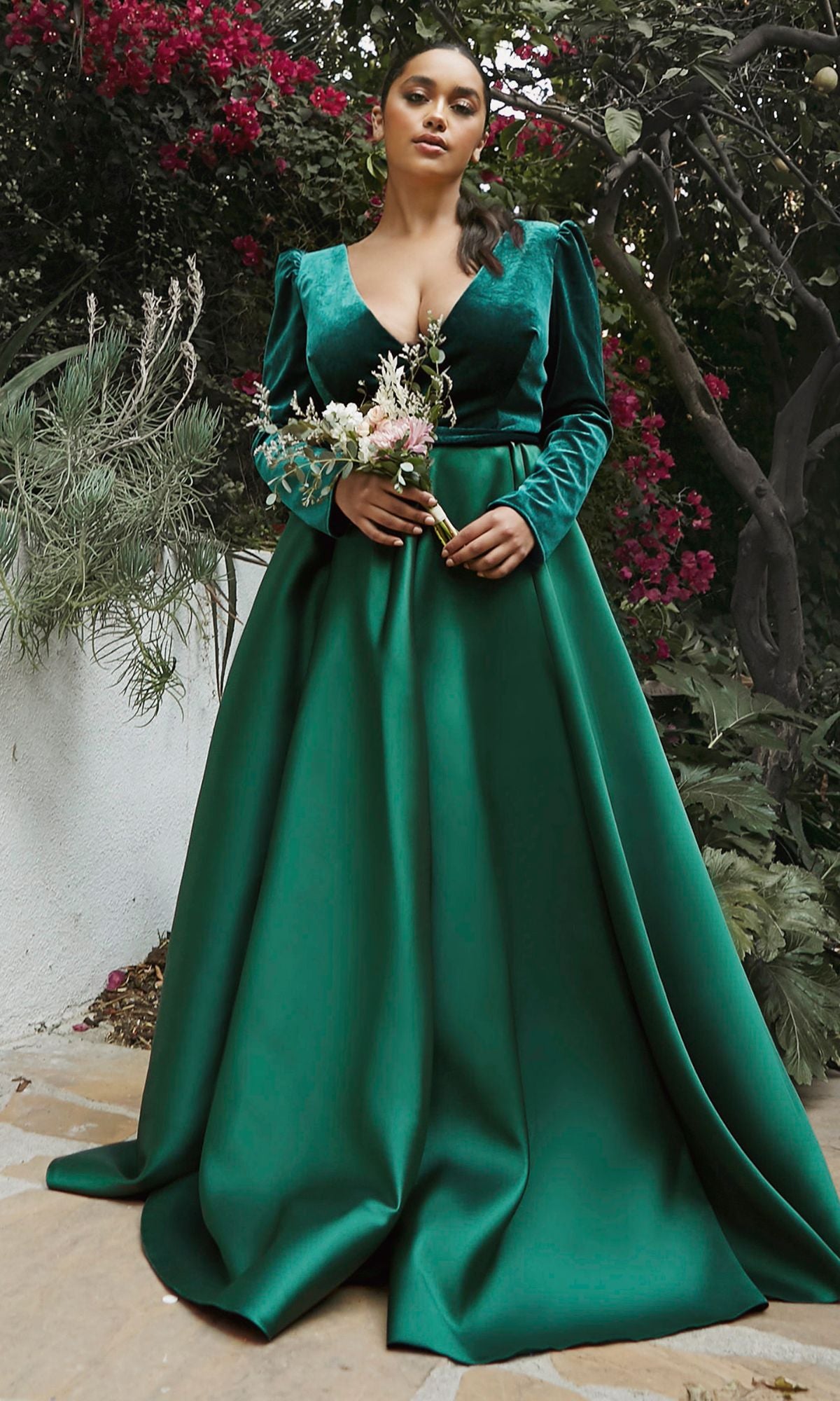 Long Sleeve Long A-Line Formal Dress: