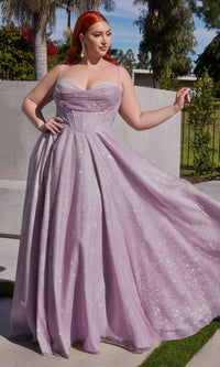 Plus-Size Long Glitter Prom Dress CD252C