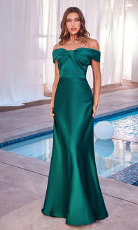 Off-the-Shoulder Long Prom Dress with Train CD325