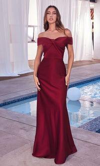 Off-the-Shoulder Long Prom Dress with Train CD325