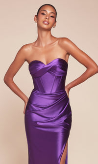 Boned-Corset Strapless Long Prom Dress CD338