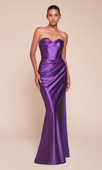 Boned-Corset Strapless Long Prom Dress CD338