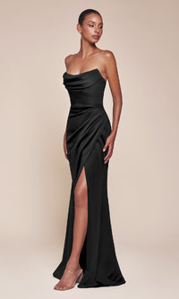 Lace-Up Strapless Long Prom Gown: Ladivine CD355