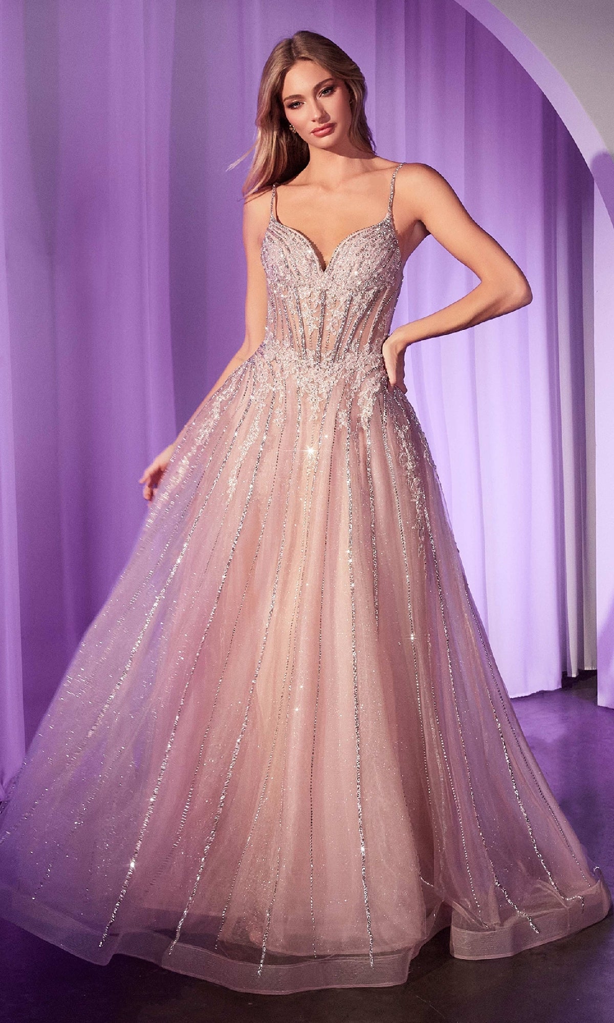 Long Prom Dress: Ladivine CD786