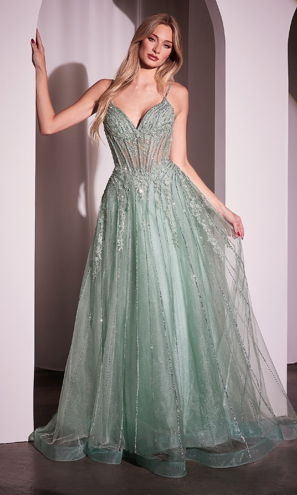 Long Prom Dress: Ladivine CD786