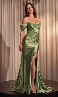 One-Shoulder Long Prom Dress: Ladivine CD804