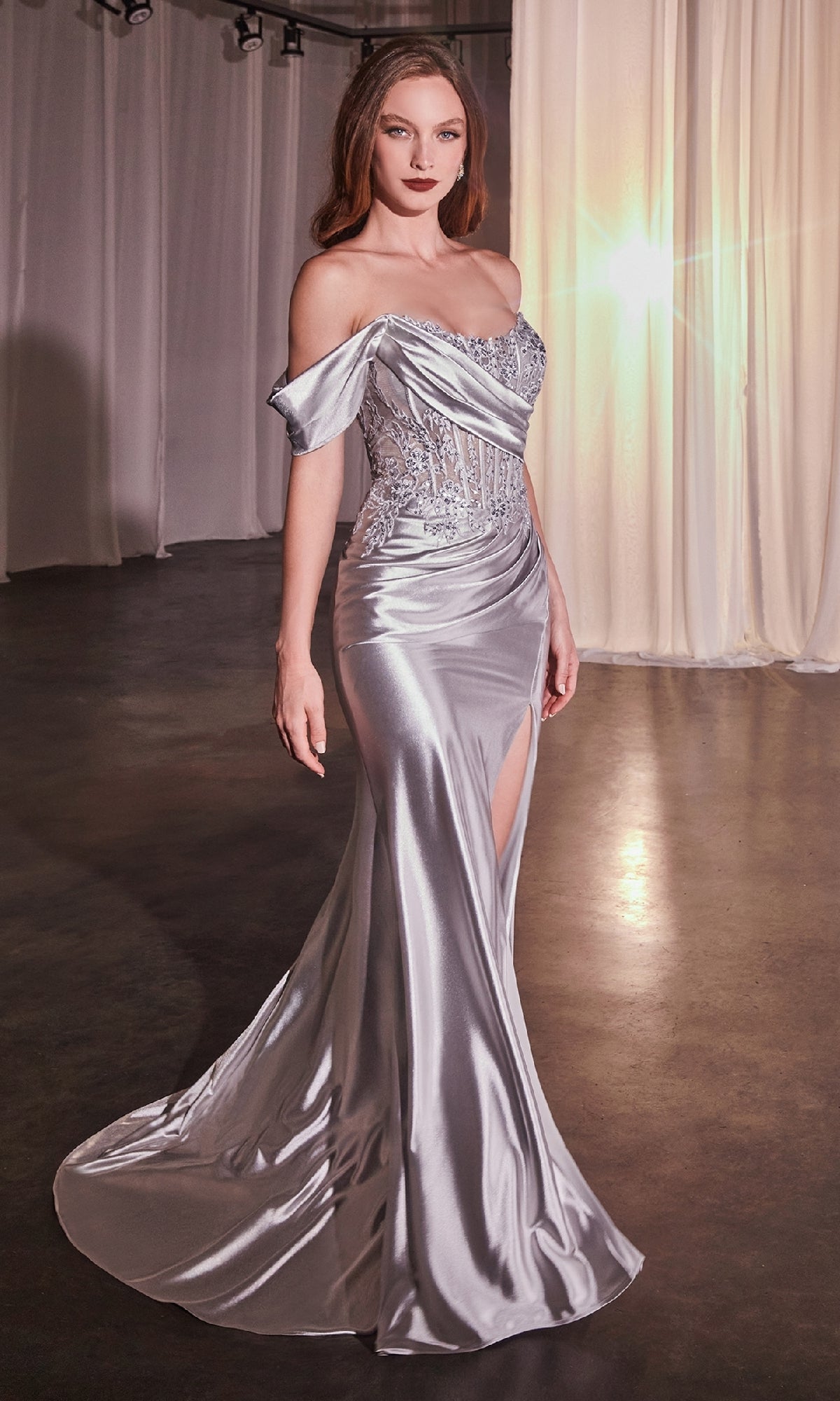 One-Shoulder Long Prom Dress: Ladivine CD804