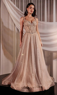 Rose Champagne Long Prom Ball Gown: Ladivine CD849