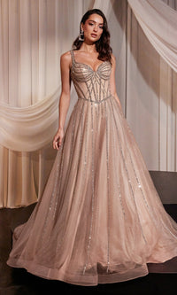 Rose Champagne Long Prom Ball Gown: Ladivine CD849