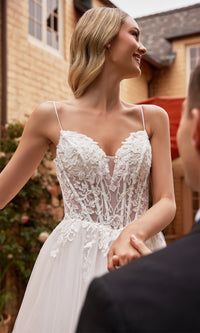 Embroidered-Corset White Wedding Dress CD854W