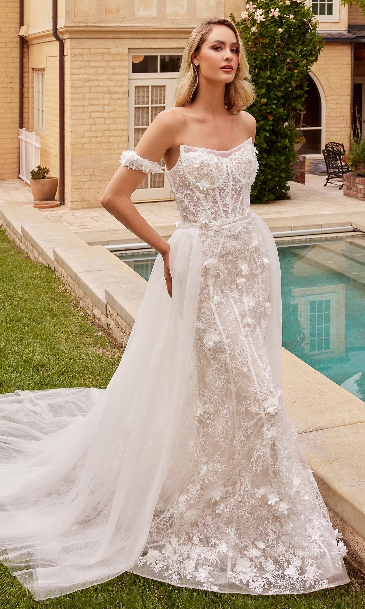 3D Floral Lace Wedding Gown CD861W