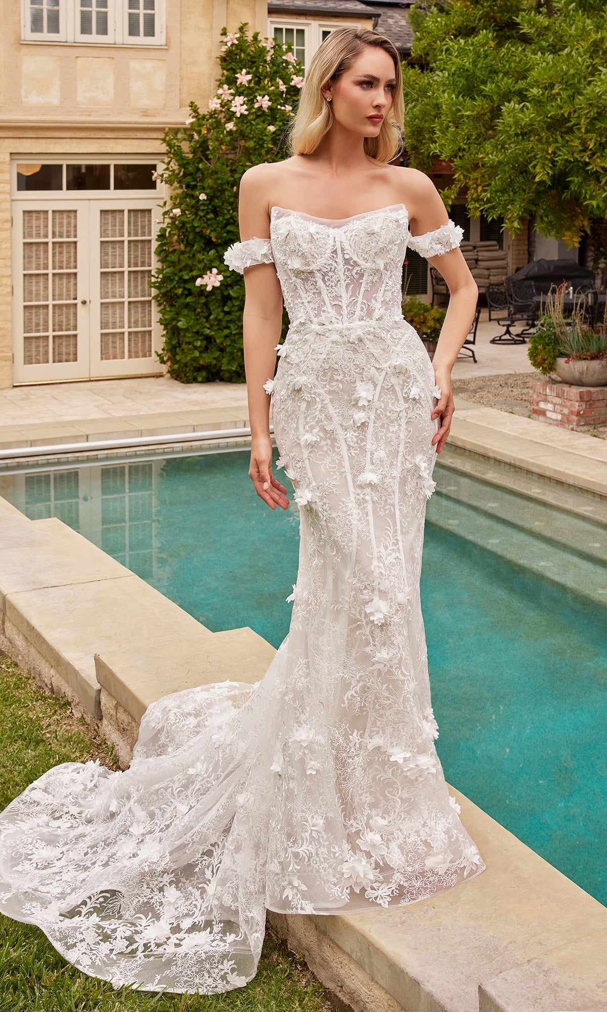 3D Floral Lace Wedding Gown CD861W