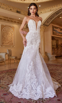 Lace Strapless Mermaid Wedding Dress CD928