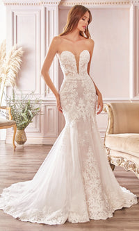 Lace Strapless Mermaid Wedding Dress CD928