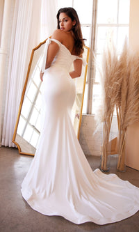 Tie-Strap Long White Formal Dress CD944W