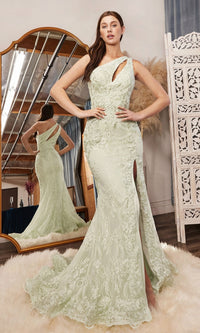 One-Shoulder Long Lace Mermaid Prom Dress CD973