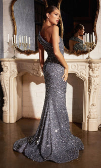 One-Shoulder Long Beaded Prom Dress CD980