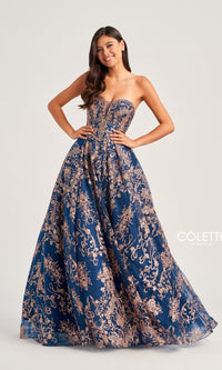 Colette Strapless Long Prom Ball Gown CL5101