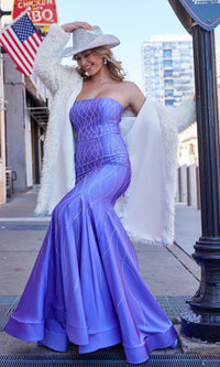 Colette Strapless Long Glitter Prom Dress CL5106