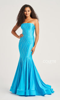 Colette Strapless Long Glitter Prom Dress CL5106