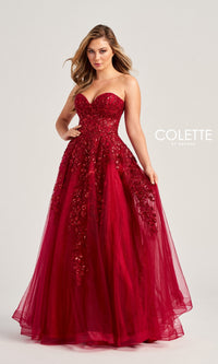 Colette Strapless Sweetheart Prom Ball Gown CL5136